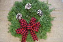 Load image into Gallery viewer, 25&quot; Wreath - Balsam with Bow and Cones
